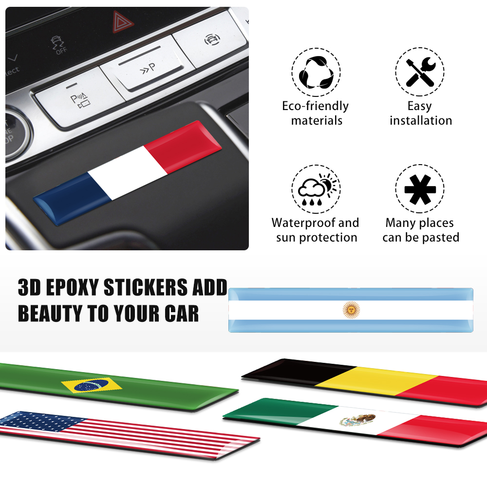 10PCS 3D Epoxy National Flag B - Car Accessories Uk ulasan dan harga